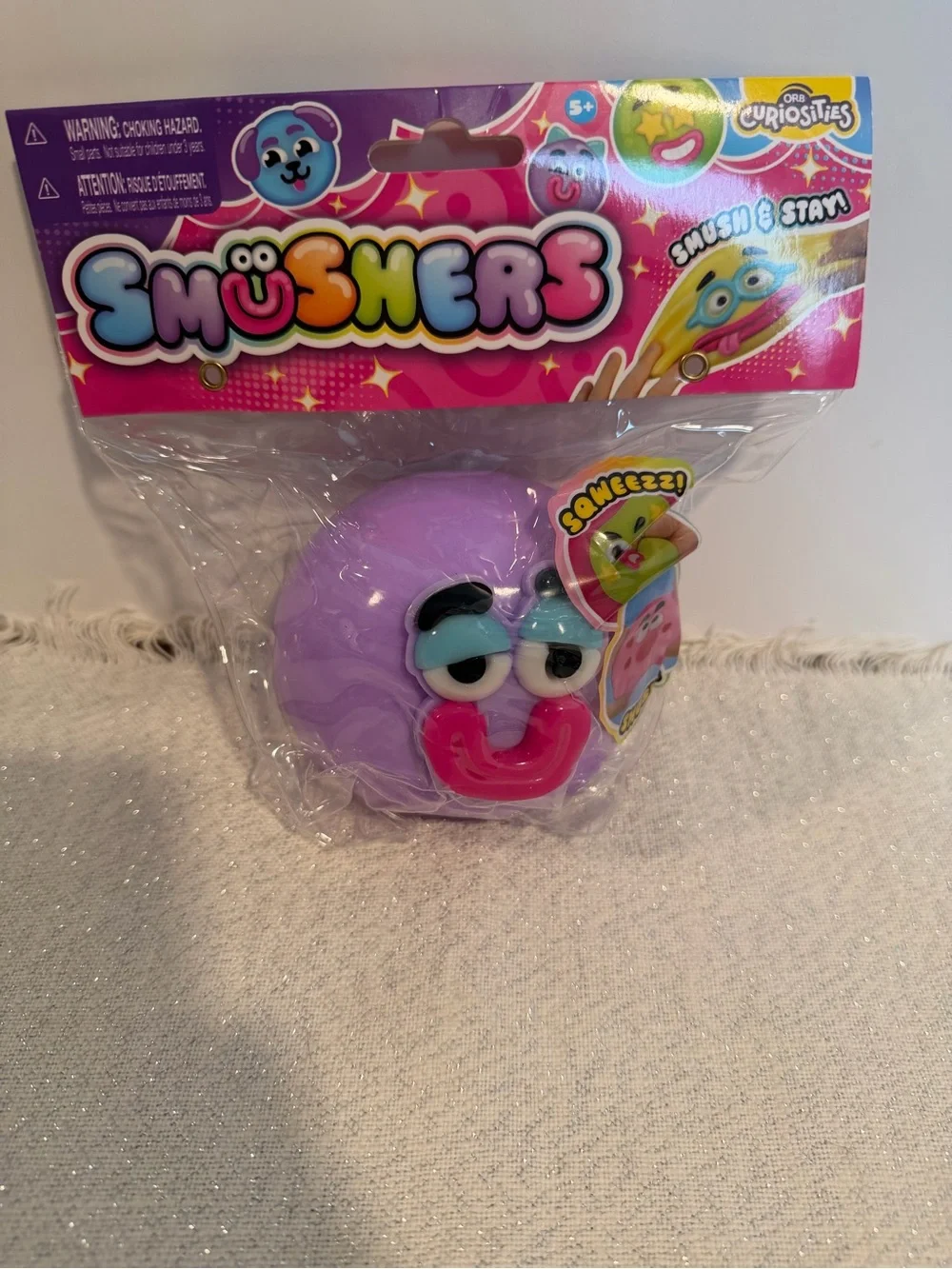 Orb Smusher Light Purple Squeeze Character Toy - Fun Sensory Play